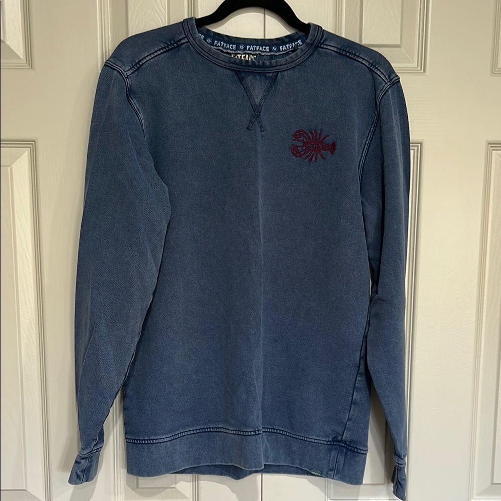 Fat Face Men's Denim Blue Crewneck Sweater